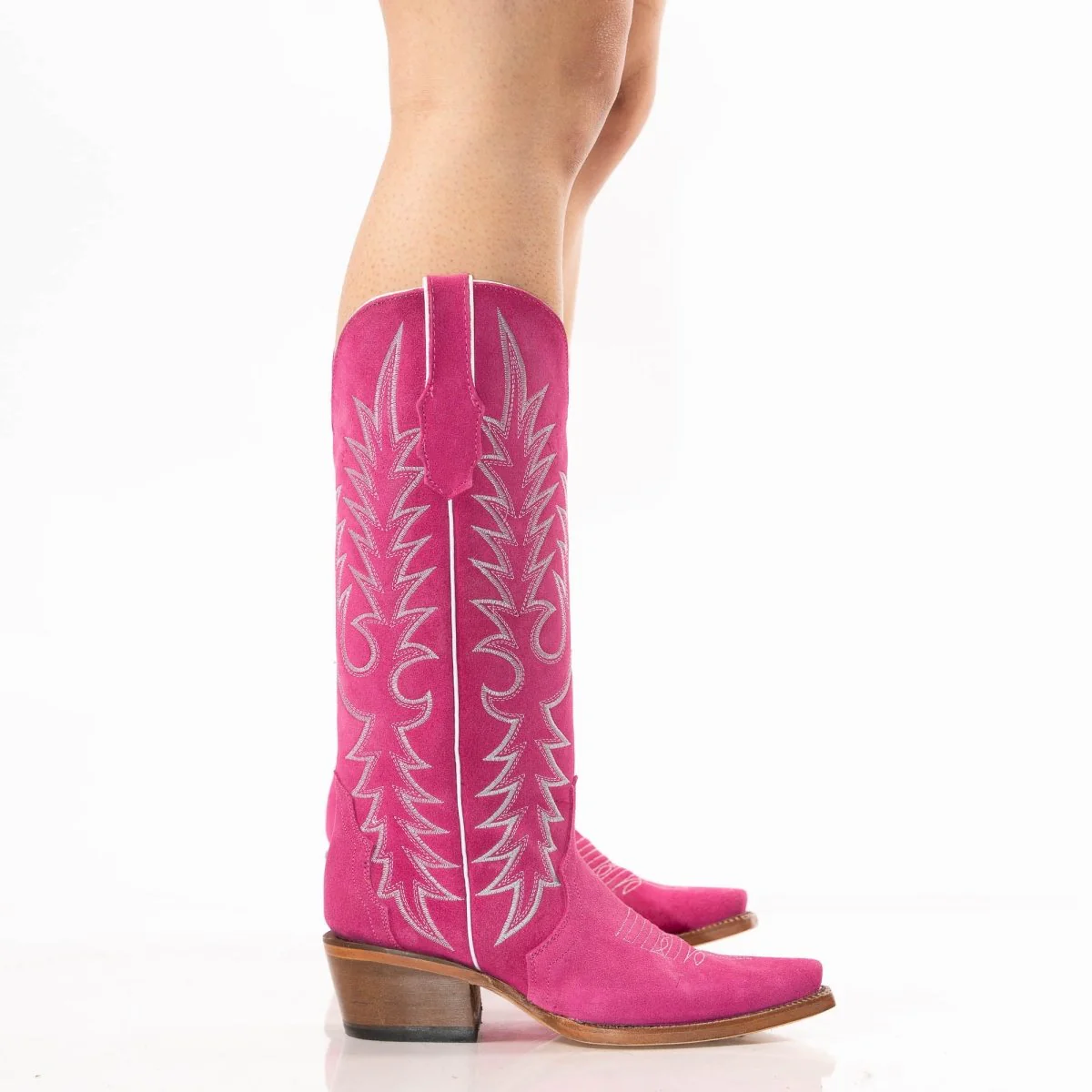 TANNER MARK WOMEN’S Hot Pink Suede Cowgirl Boots - Image 8
