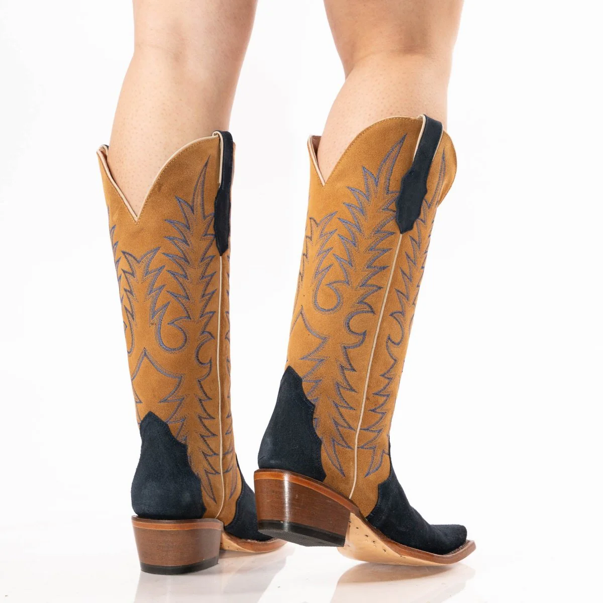 TANNER MARK WOMEN’S Triad Navy Suede Cowgirl Boots - Image 5