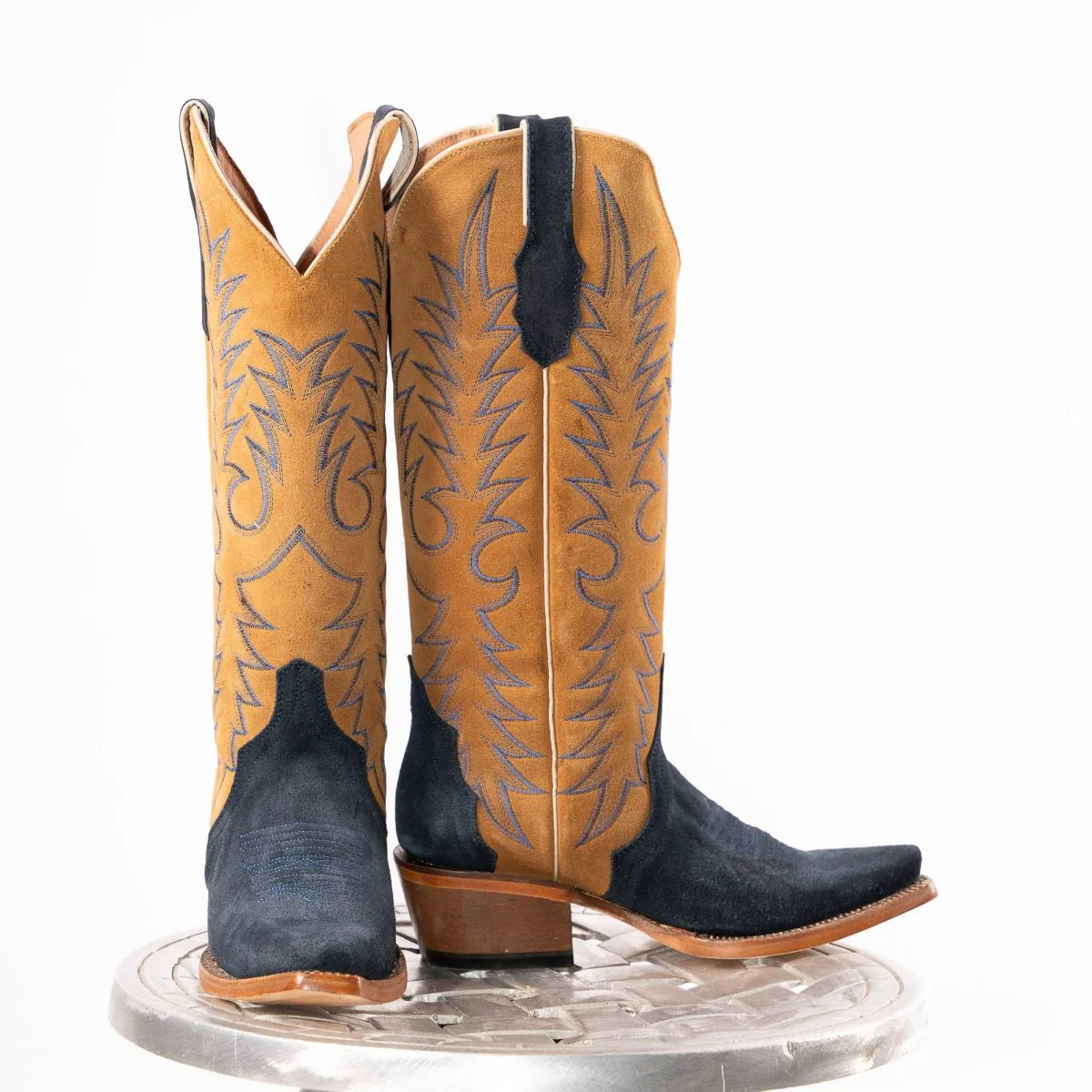 TANNER MARK WOMEN’S Triad Navy Suede Cowgirl Boots - Image 8