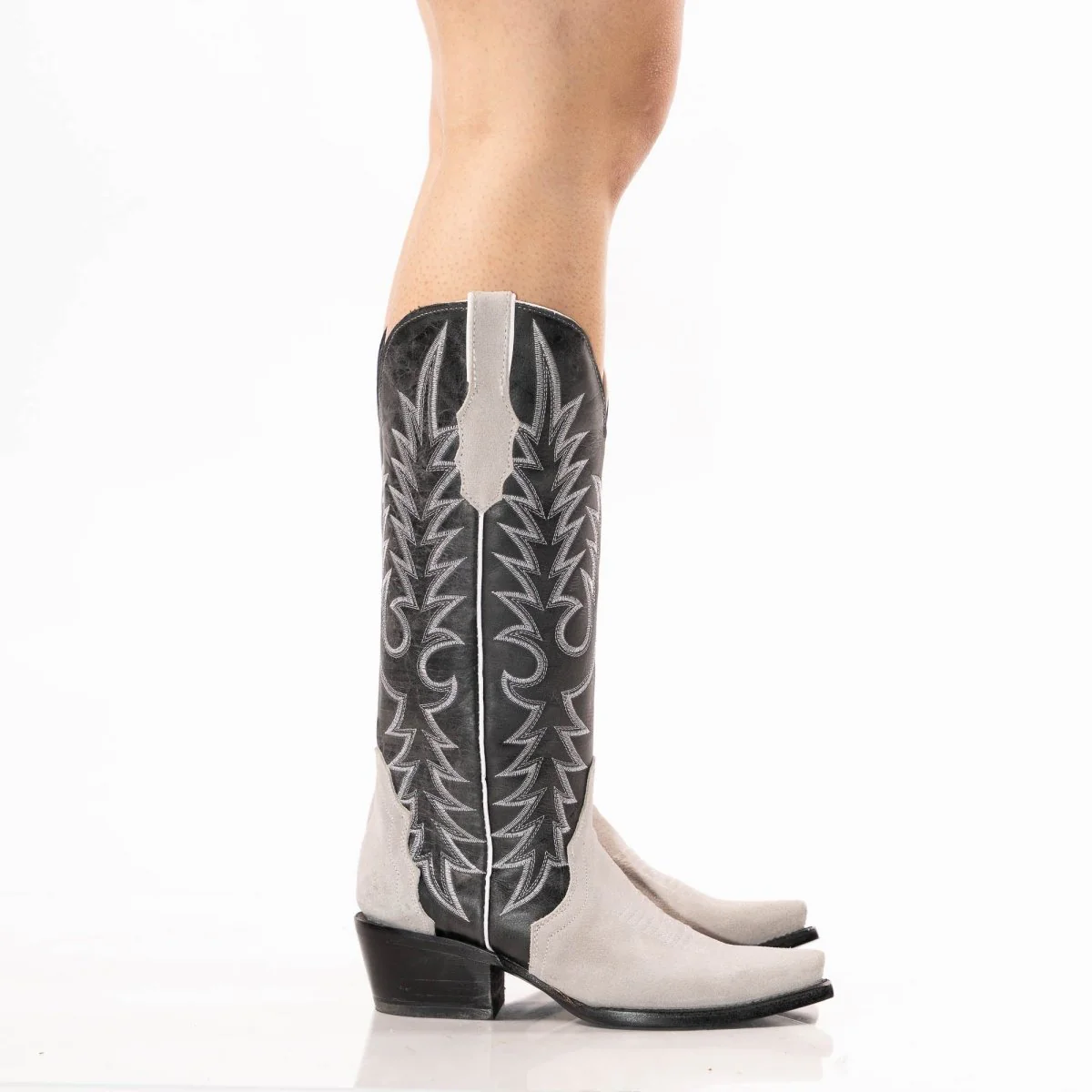 TANNER MARK WOMEN’S Triad Grey Suede Cowgirl Boots - Image 6