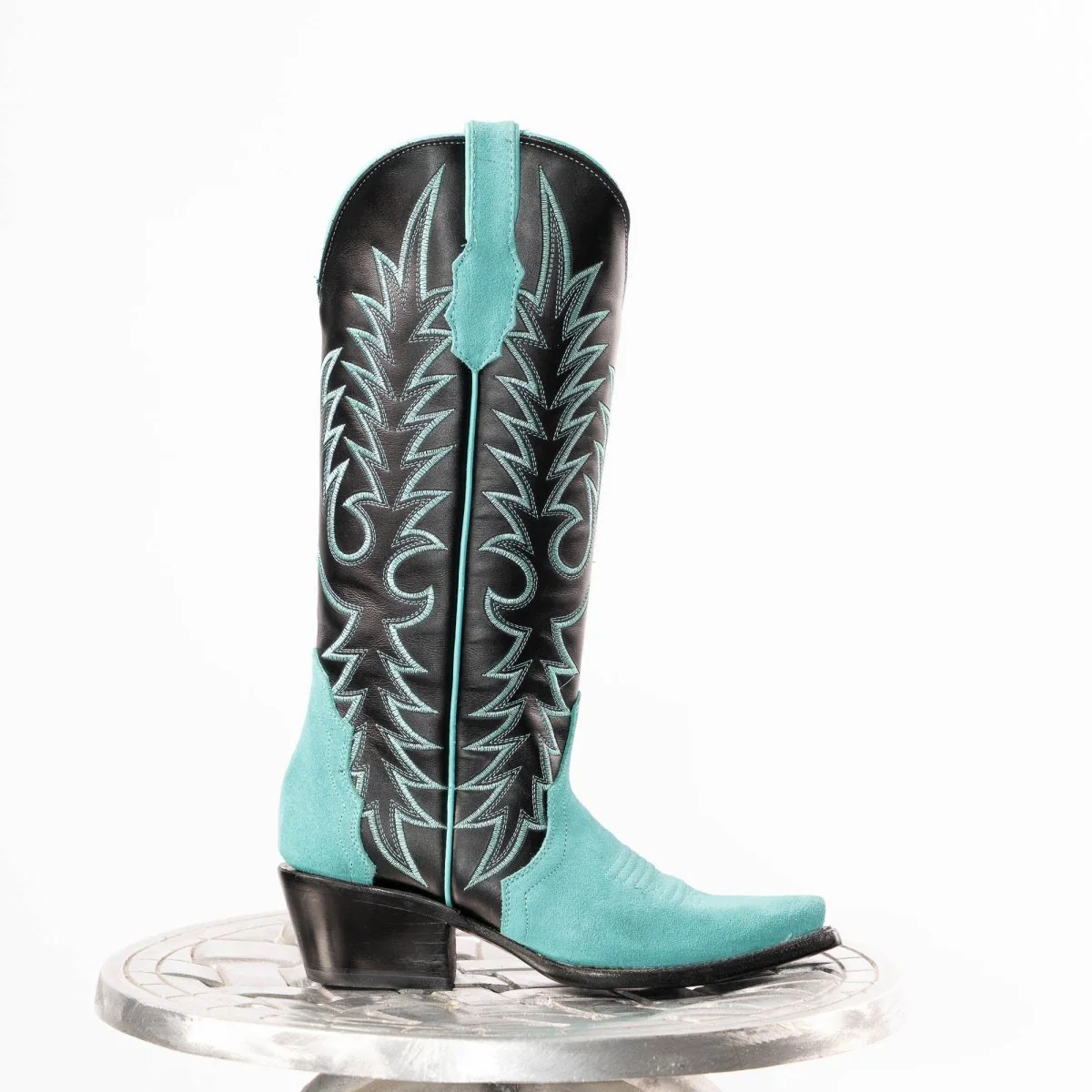 TANNER MARK WOMEN’S Triad Turquoise Suede Cowgirl Boots - Image 10