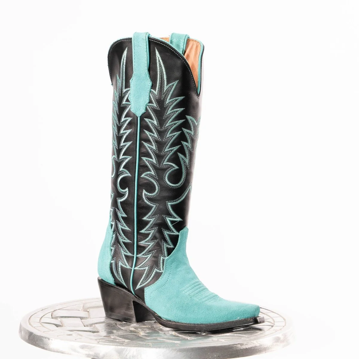 TANNER MARK WOMEN’S Triad Turquoise Suede Cowgirl Boots - Image 11