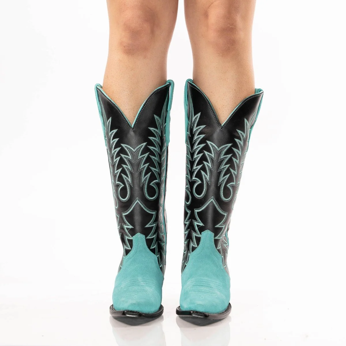 TANNER MARK WOMEN’S Triad Turquoise Suede Cowgirl Boots - Image 5