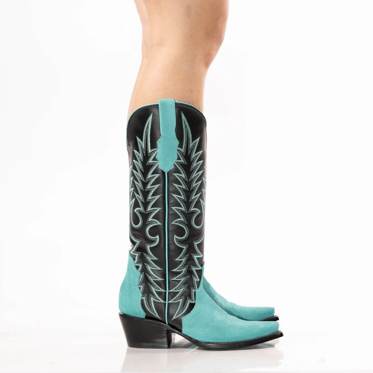 TANNER MARK WOMEN’S Triad Turquoise Suede Cowgirl Boots - Image 6