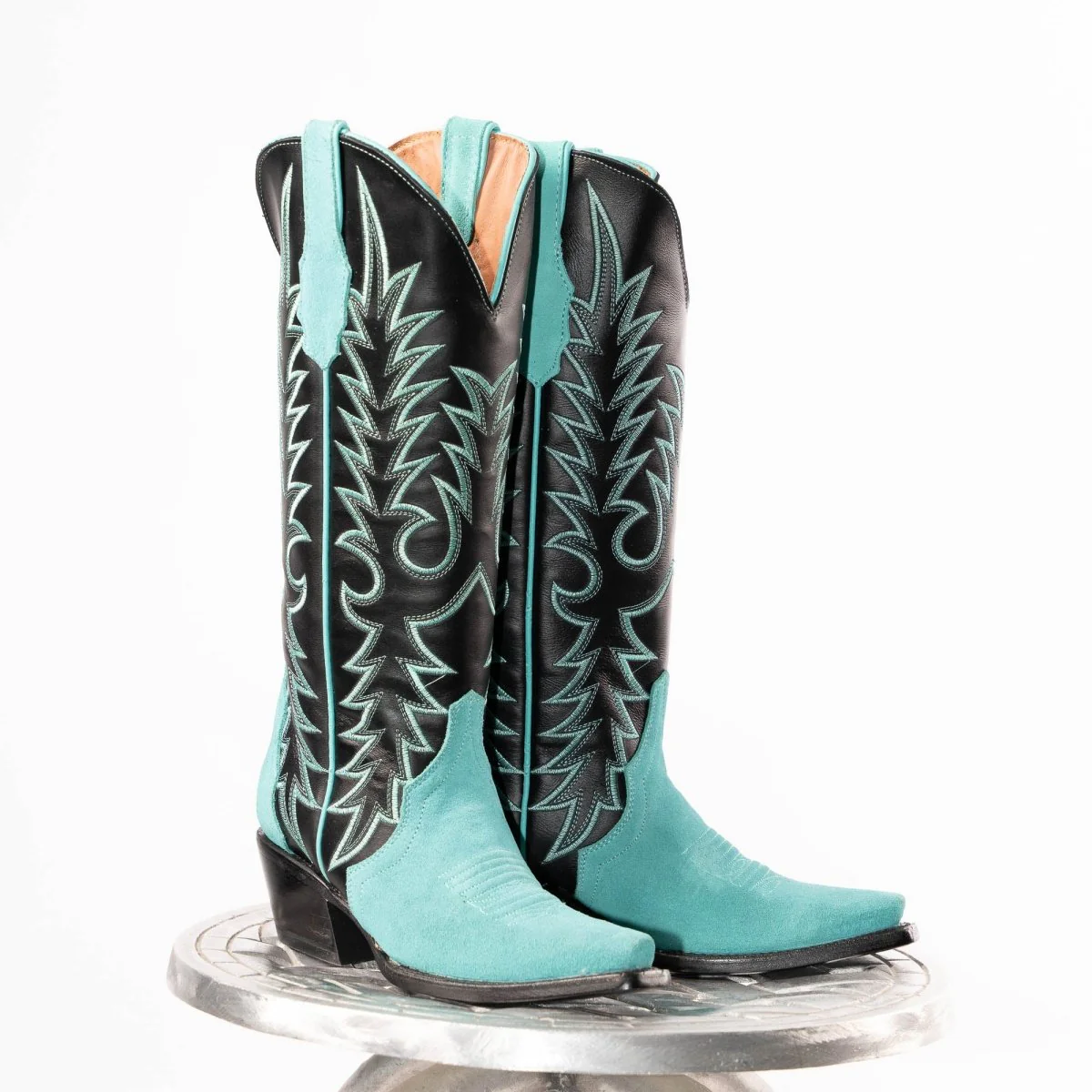TANNER MARK WOMEN’S Triad Turquoise Suede Cowgirl Boots - Image 8