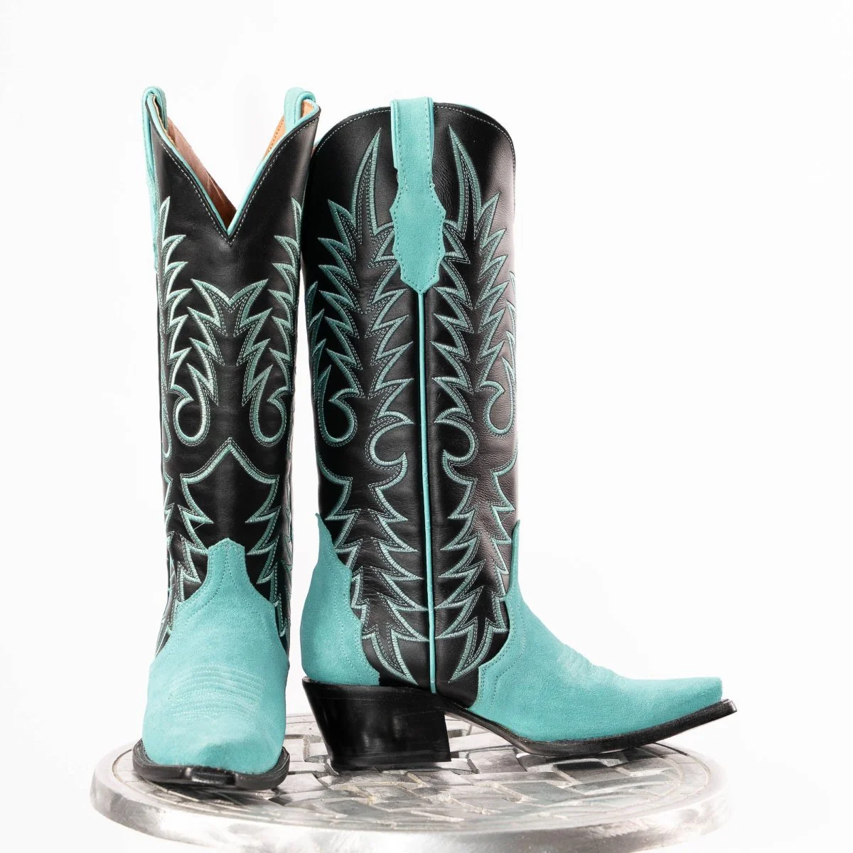 TANNER MARK WOMEN’S Triad Turquoise Suede Cowgirl Boots - Image 9