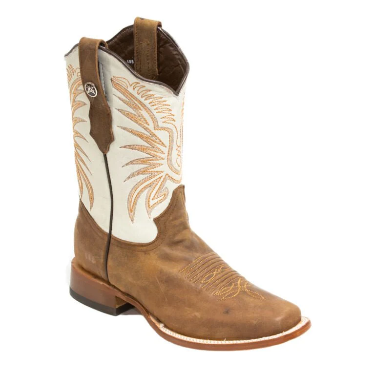RANCHO SEMENTAL MEN’S Vento Paja Western Boots Whit Bone Top - Image 3