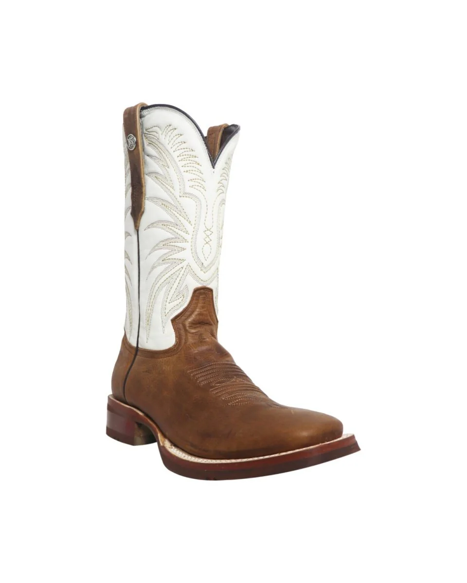 RANCHO SEMENTAL MEN'S Vento Paja Western Boots Whit White Top / Rubber Sole - Image 2