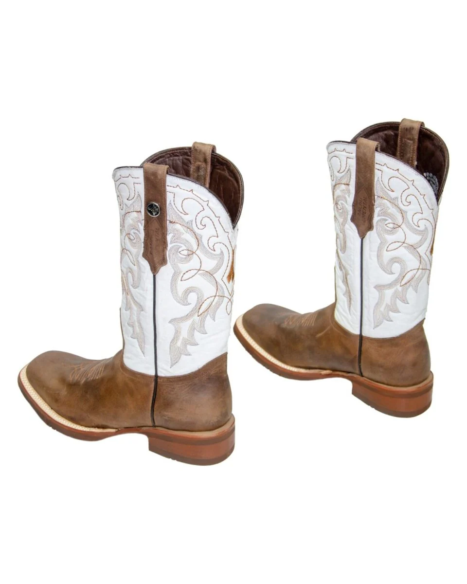 RANCHO SEMENTAL MEN'S Vento Paja Western Boots Whit White Top / Rubber Sole - Image 3